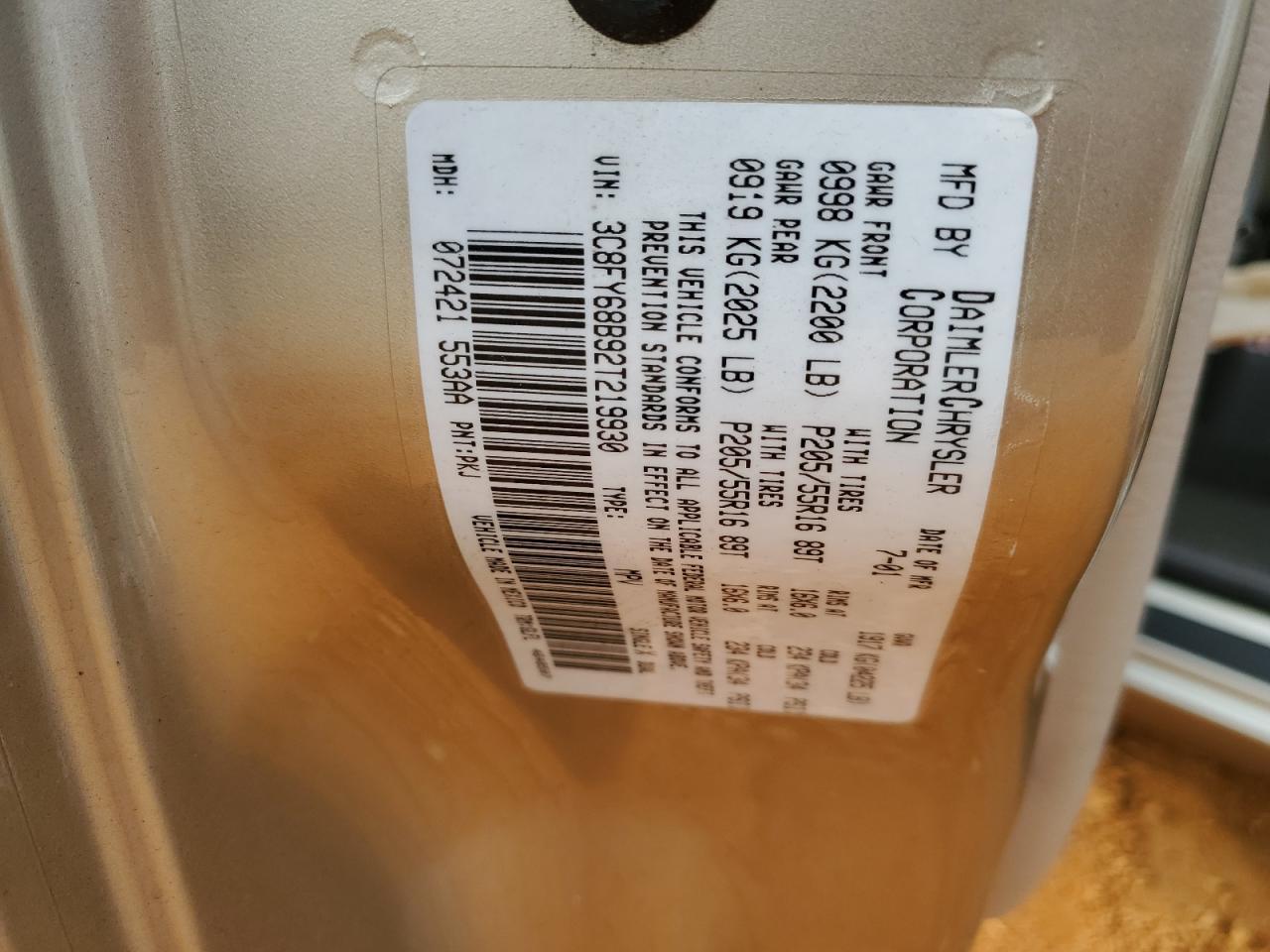 2002 CHRYSLER PT CRUISER