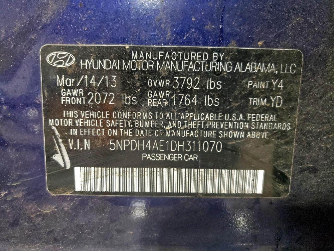 2013 HYUNDAI ELANTRA