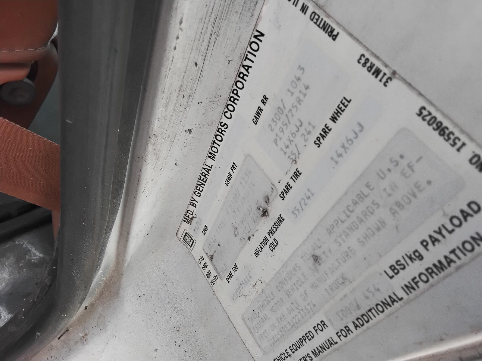 1988 GMC S10/S15/SONOMA