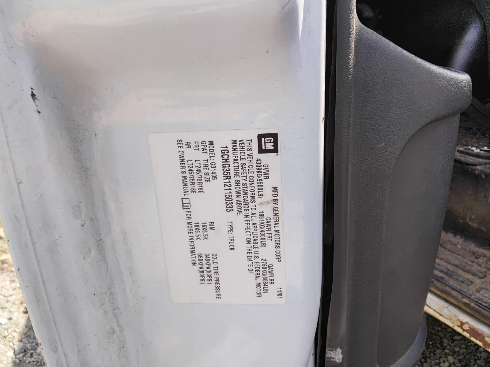 2002 CHEVROLET EXPRESS 3500 VAN