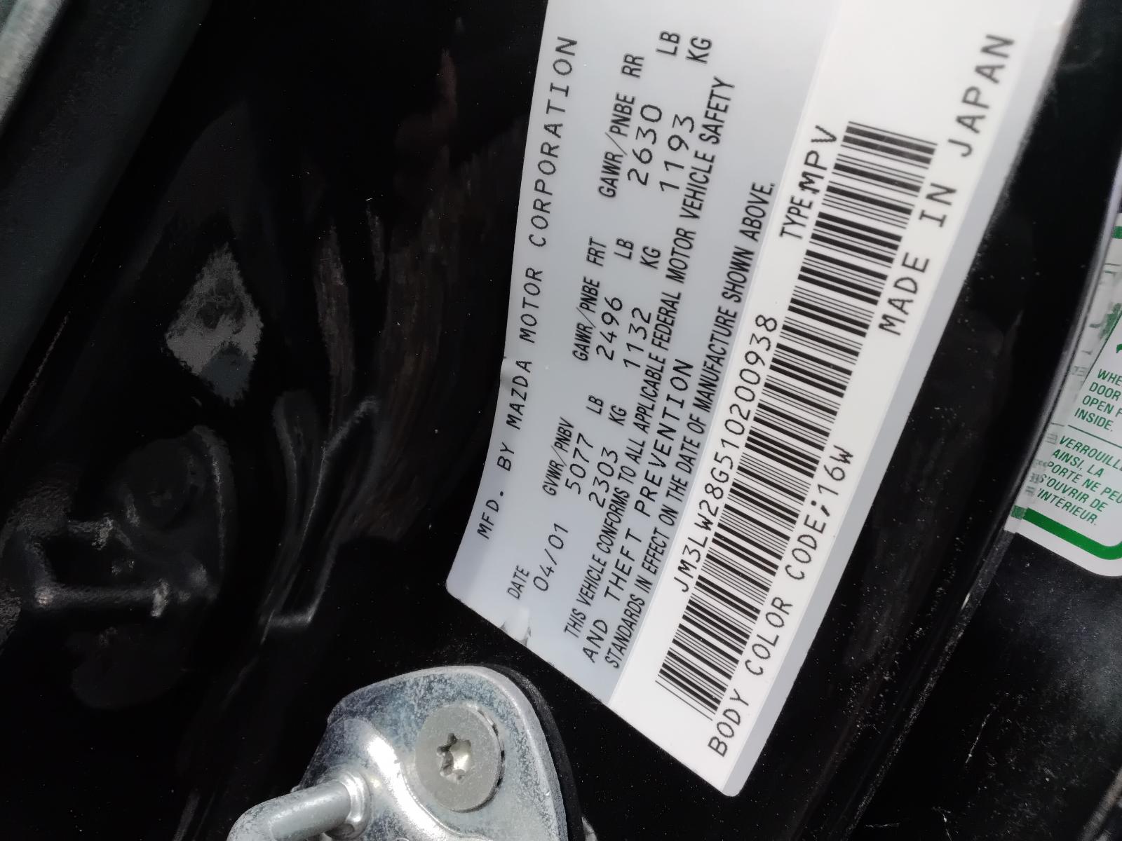 2001 MAZDA MAZDA MPV